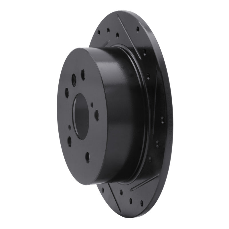 R1 Concepts R1 2012-2018 Lexus ES300H Rear Right Drilled & Slotted Black Brake Rotor