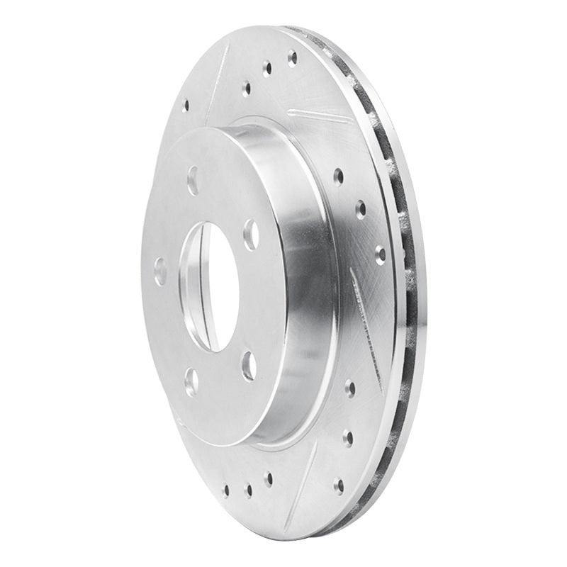 R1 Concepts R1 93-98 Ford Thunderbird Rear Left Drilled & Slotted Silver Brake Rotor