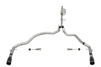 CORSA Performance Corsa 2021-2025 Ford F-150 SuperCab/6.5ft Bed 3.5L V6 Sport Cat-Back Dual Rear Exit-Black PVD