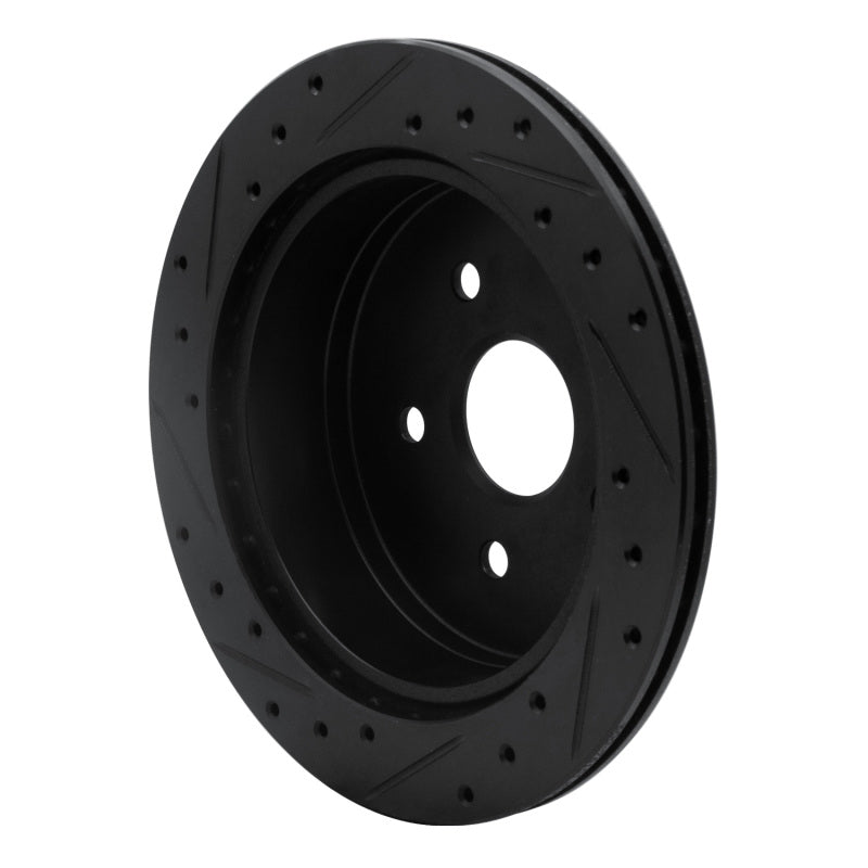 R1 Concepts R1 86-97 Toyota Previa Rear Right Drilled & Slotted Black Brake Rotor