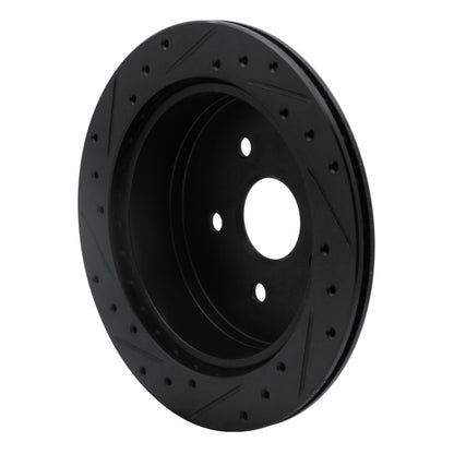 R1 Concepts R1 86-97 Toyota Previa Rear Right Drilled & Slotted Black Brake Rotor