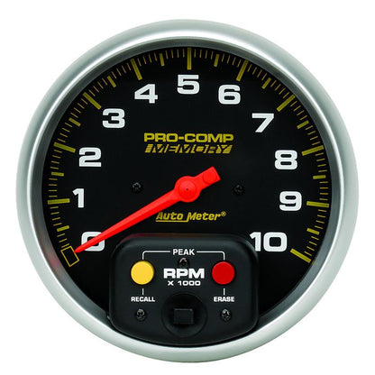 Autometer 5 inch 11000 RPM Single Range w/ Pro-Comp 2 & Memory Tachometer