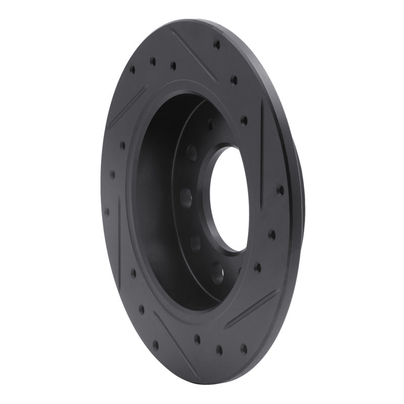 R1 Concepts R1 03-08 Hyundai Tiburon Rear Left Drilled & Slotted Black Brake Rotor