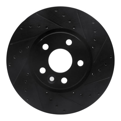 R1 Concepts R1 07-18 Land Rover Range Rover Evoque Front Right Drilled & Slotted Black Brake Rotor