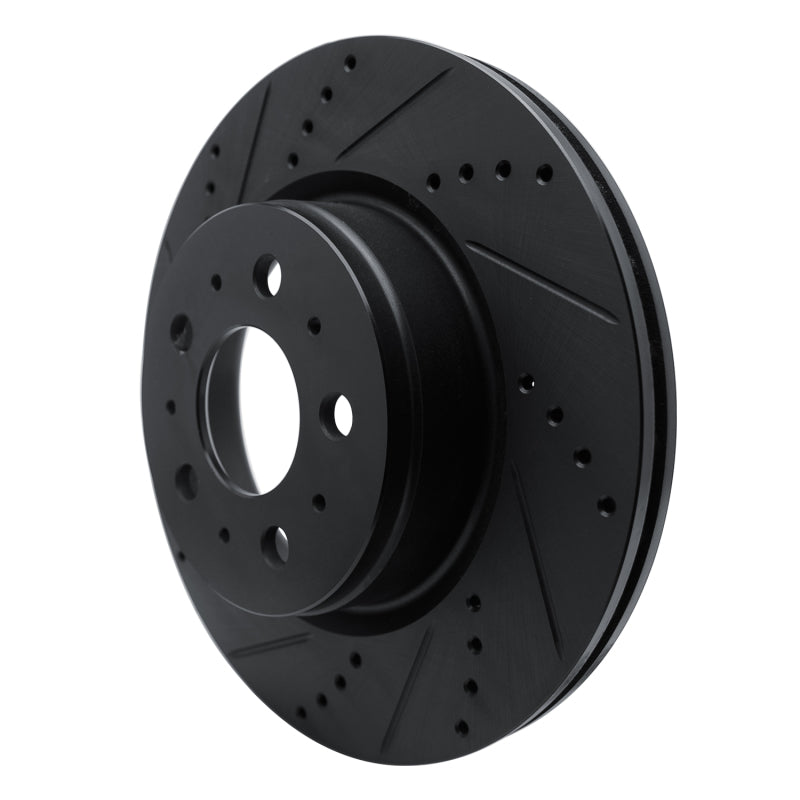 R1 Concepts R1 17-25 Tesla Model 3 Front Left Drilled & Slotted Black Brake Rotor