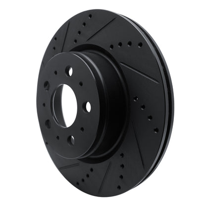 R1 Concepts R1 17-25 Tesla Model 3 Front Left Drilled & Slotted Black Brake Rotor