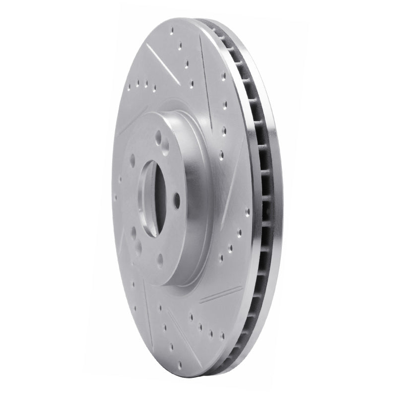R1 Concepts R1 07-12 Hyundai Veracruz Front Right Drilled & Slotted Silver Brake Rotor