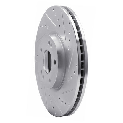 R1 Concepts R1 07-12 Hyundai Veracruz Front Right Drilled & Slotted Silver Brake Rotor