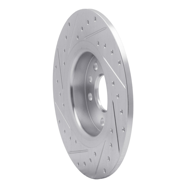 R1 Concepts R1 15-20 Jaguar E-Pace Rear Right Drilled & Slotted Silver Brake Rotor