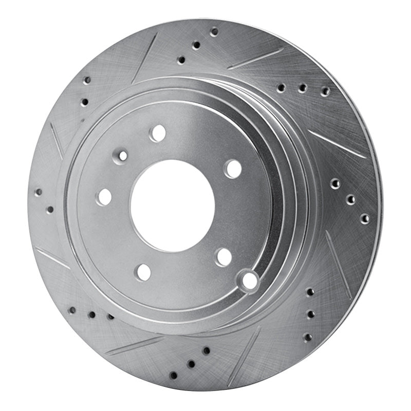 R1 Concepts R1 07-15 Chevrolet CAPTIVA Rear Left Drilled & Slotted Silver Brake Rotor