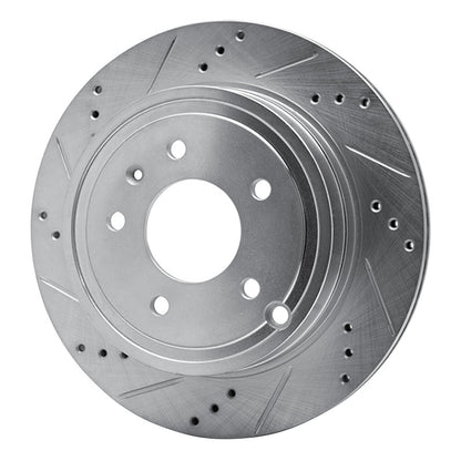 R1 Concepts R1 07-15 Chevrolet CAPTIVA Rear Left Drilled & Slotted Silver Brake Rotor