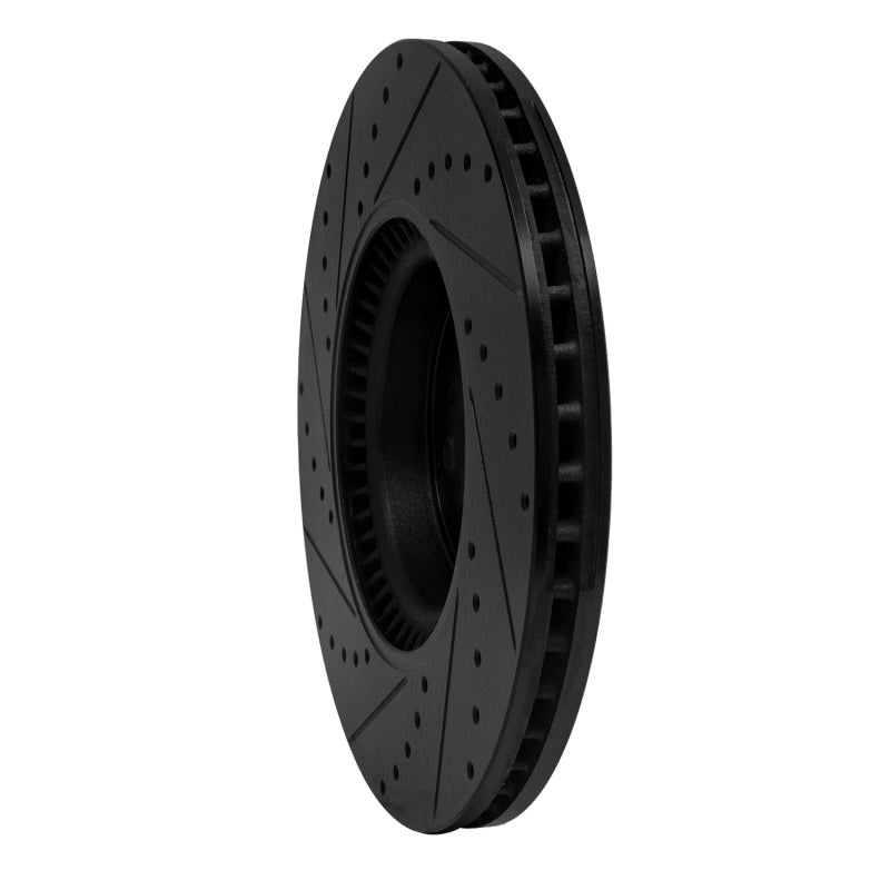 R1 Concepts R1 07-09 Mercedes-Benz GL320 Front Right Drilled & Slotted Black Brake Rotor