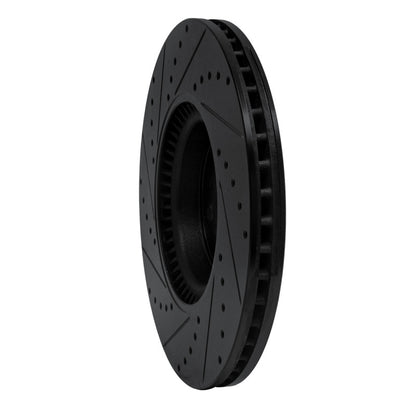R1 Concepts R1 07-09 Mercedes-Benz GL320 Front Right Drilled & Slotted Black Brake Rotor