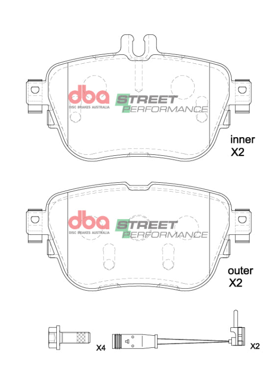 DBA 20-21 Mercedes E300 SP Performance Rear Brake Pads