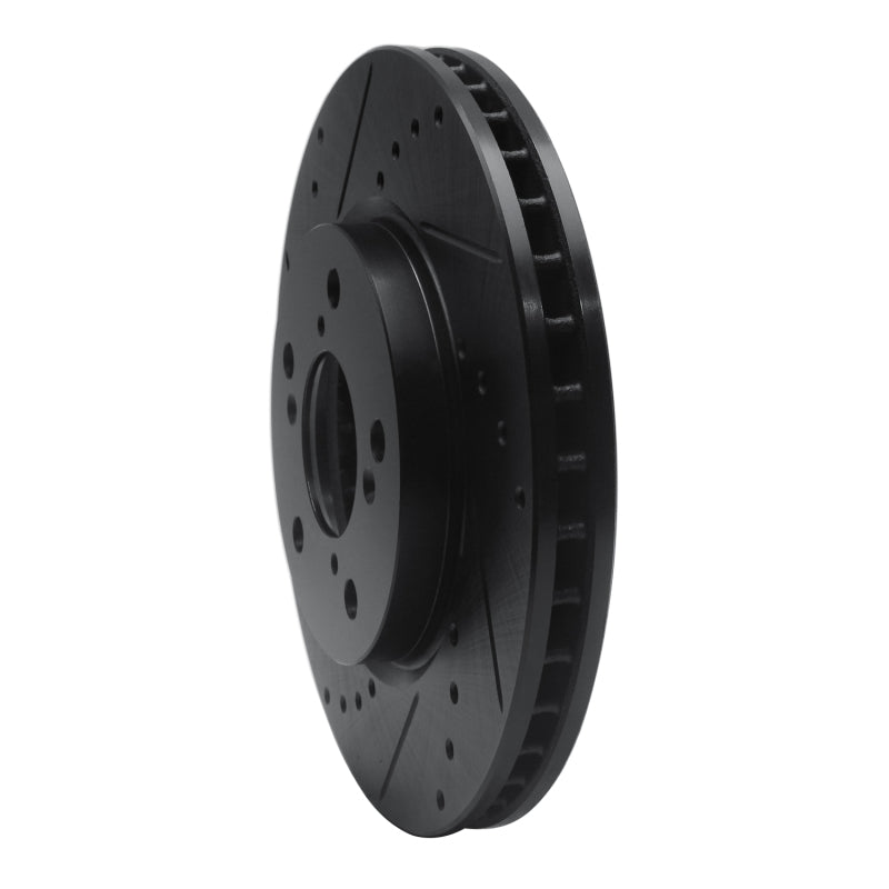 R1 Concepts R1 05-10 Honda Odyssey Front Left Drilled & Slotted Black Brake Rotor
