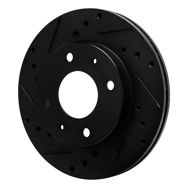 R1 Concepts R1 89-98 Hyundai Sonata Front Left Drilled & Slotted Black Brake Rotor
