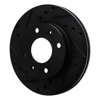 R1 Concepts R1 89-98 Hyundai Sonata Front Left Drilled & Slotted Black Brake Rotor
