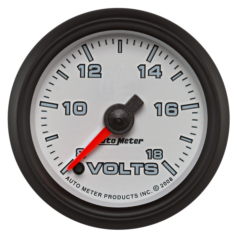 Autometer Pro-Cycle Gauge Voltmeter 2 1/16in 18V Digital Stepper Motor White