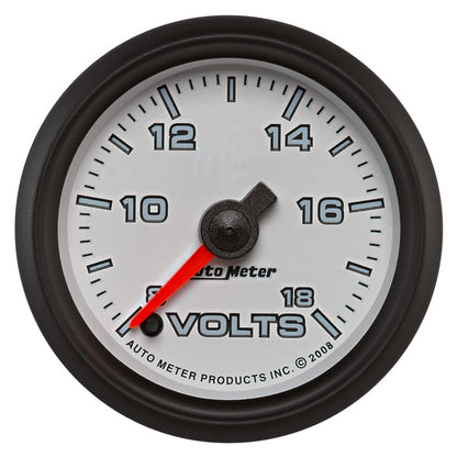 Autometer Pro-Cycle Gauge Voltmeter 2 1/16in 18V Digital Stepper Motor White
