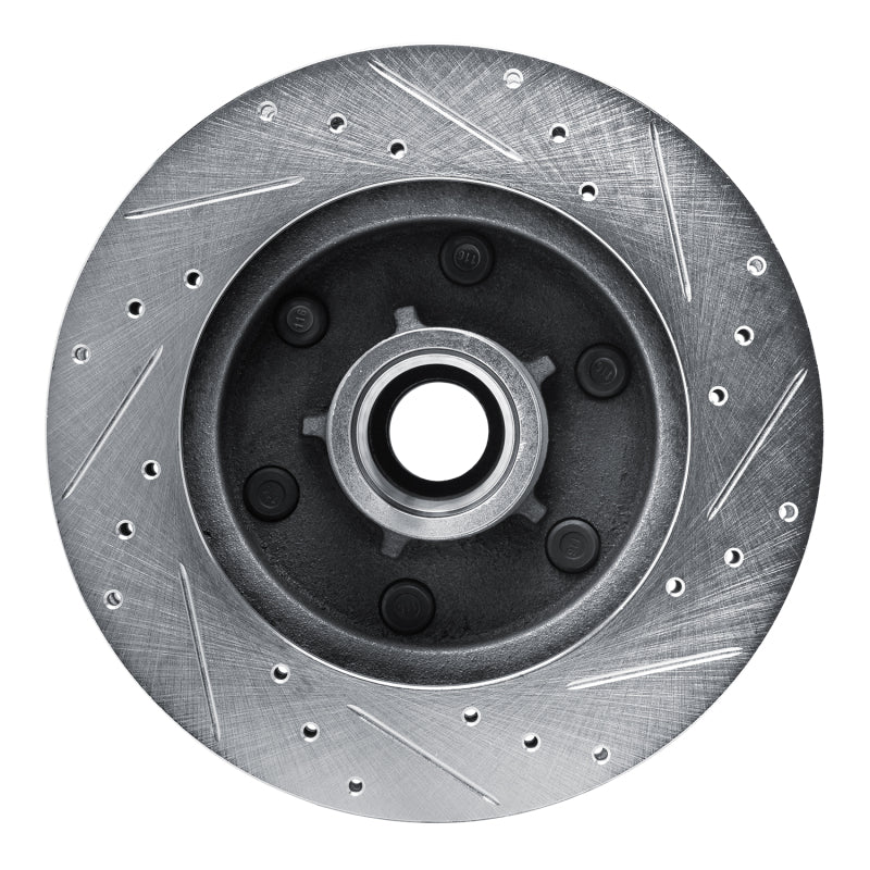 R1 Concepts R1 88-96 Chevrolet C2500 Front Left Drilled & Slotted Silver Brake Rotor