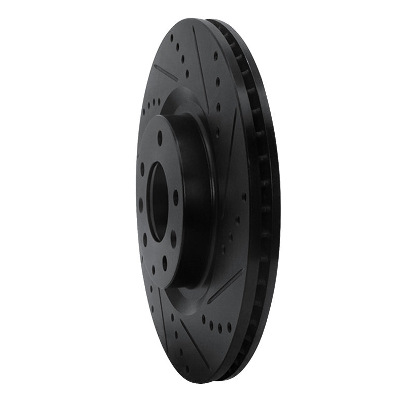 R1 Concepts R1 04-11 Mazda RX-8 Front Right Drilled & Slotted Black Brake Rotor