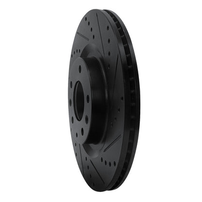 R1 Concepts R1 04-11 Mazda RX-8 Front Right Drilled & Slotted Black Brake Rotor
