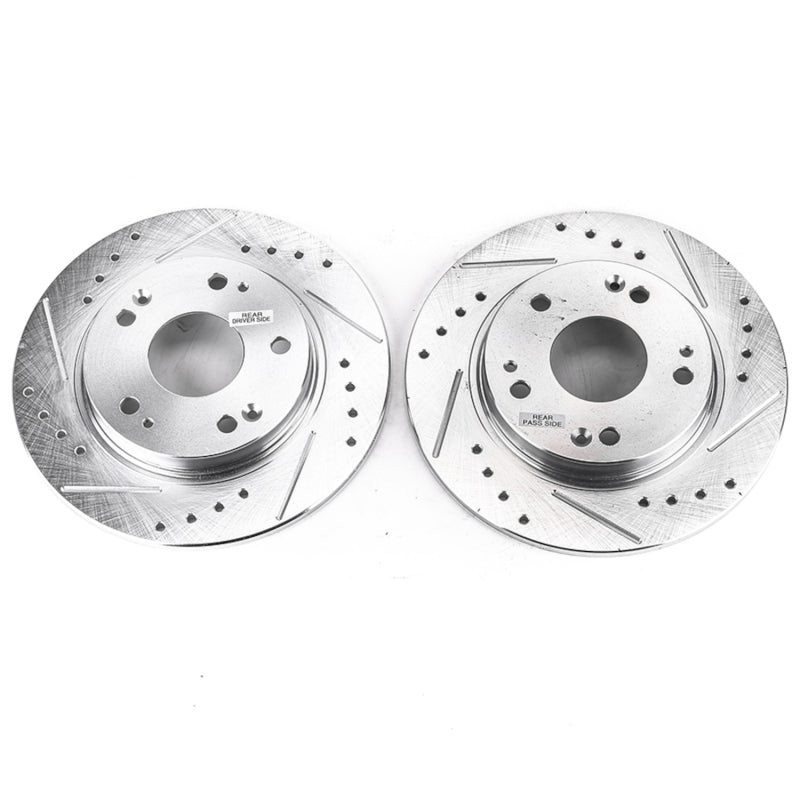 PowerStop Power Stop 11-15 Honda CR-Z Rear Evolution Drilled & Slotted Rotors - Pair