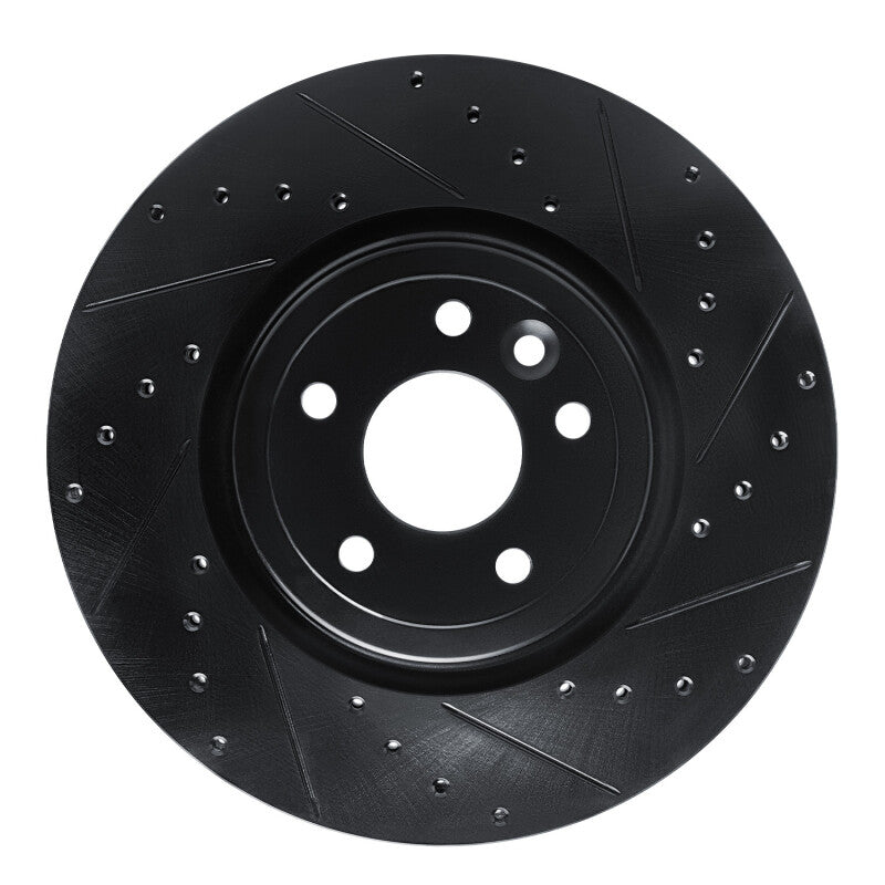 R1 Concepts R1 17-20 Jaguar XF Front Right Drilled & Slotted Black Brake Rotor