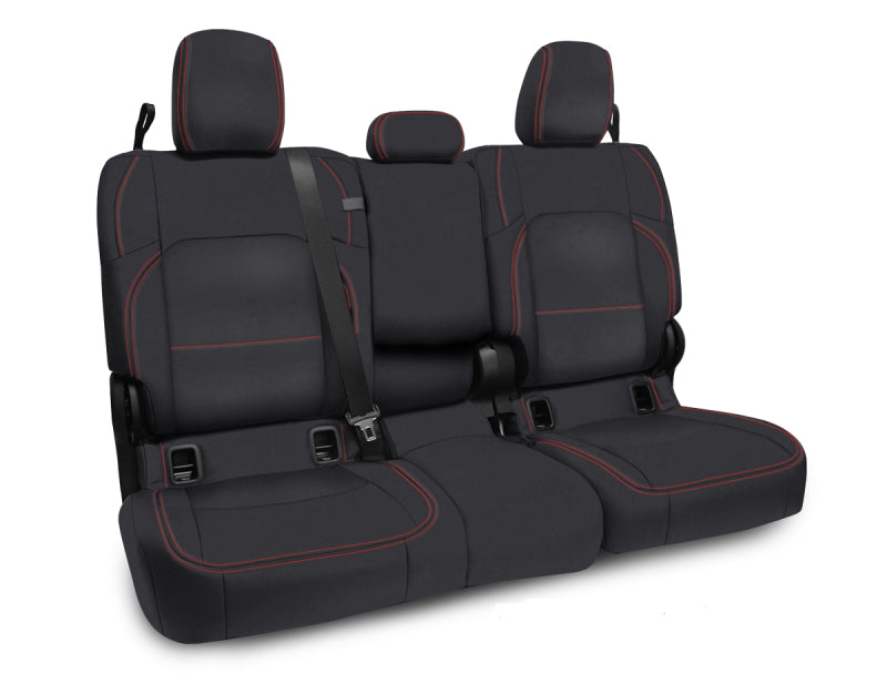 PRP Seats PRP 2020+ Jeep Gladiator JT Rear Bench Cover with Leather Interior - Black with Red Stitching