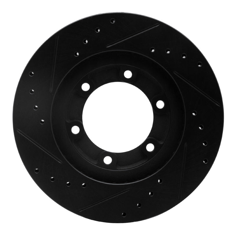 R1 Concepts R1 87-93 Mazda B2200 Front Right Drilled & Slotted Black Brake Rotor