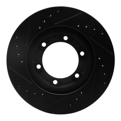 R1 Concepts R1 87-93 Mazda B2200 Front Right Drilled & Slotted Black Brake Rotor