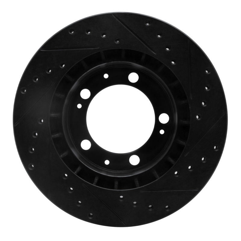 R1 Concepts R1 89-97 Porsche 911 Front Left Drilled & Slotted Black Brake Rotor