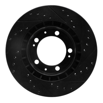 R1 Concepts R1 89-97 Porsche 911 Front Left Drilled & Slotted Black Brake Rotor