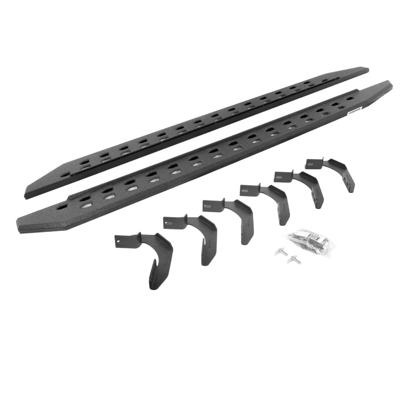 Go Rhino 04-14 Ford F-150 Super Crew 4DR RB20 Slim Running Boards Kit (w/Brackets) - Bedliner Coat
