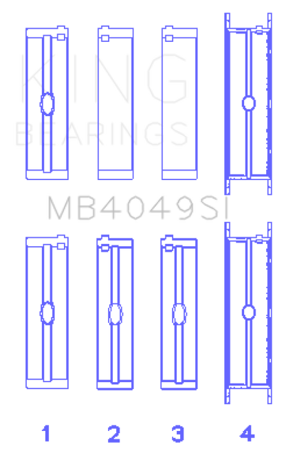 King Engine Bearings Opel C25Xa/X25Xa (Size +0.75mm) Main Bearing Set