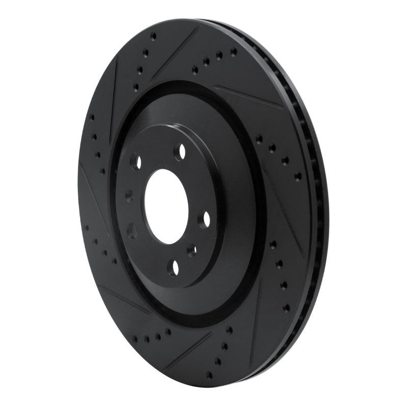 R1 Concepts R1 04-18 Audi S8 Rear Left Drilled & Slotted Black Brake Rotor