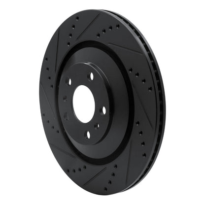 R1 Concepts R1 04-18 Audi S8 Rear Left Drilled & Slotted Black Brake Rotor