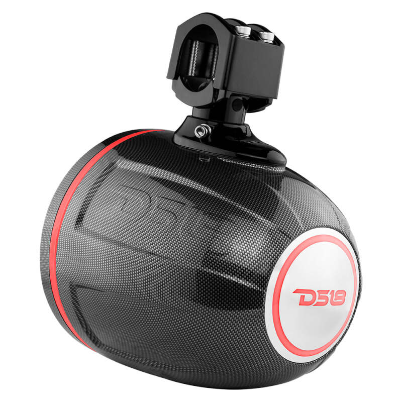 DS18 Compact Pro Towers 8in 250 Watts RMS RGB LEDs PRO-HY8.4B Included Cover Incl Black Crbn Fiber