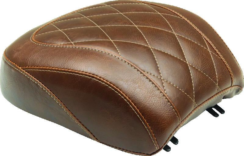 Mustang Motorcycle Mustang 18-21 Harley Fat Boy Wide Tripper Passenger Seat Diamond Stitch - Brown