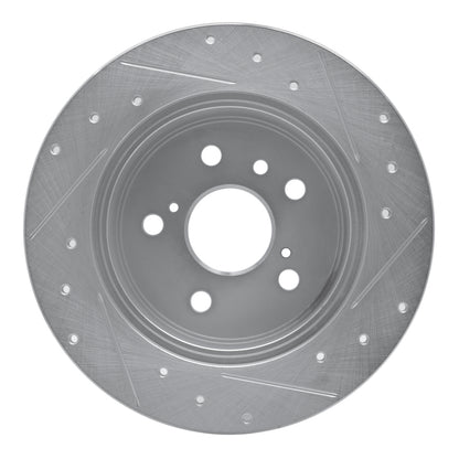 R1 Concepts R1 99-03 Lexus RX300 Rear Left Drilled & Slotted Silver Brake Rotor
