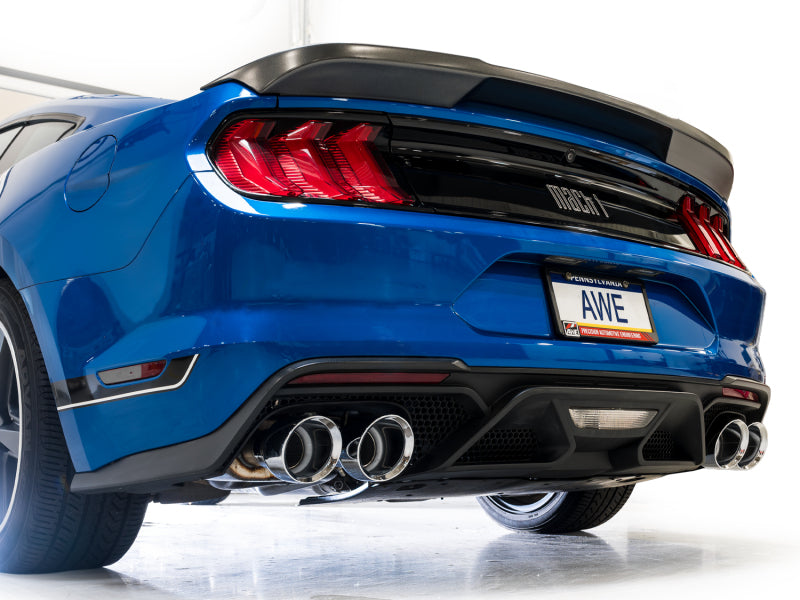 AWE Tuning 21-23 Ford Mustang Mach 1 SwitchPath Cat-Back Exhaust w/ Quad Chrome Silver Tips