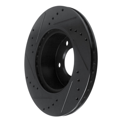 R1 Concepts R1 05-07 BMW 120i (Mexico) Front Right Drilled & Slotted Black Brake Rotor