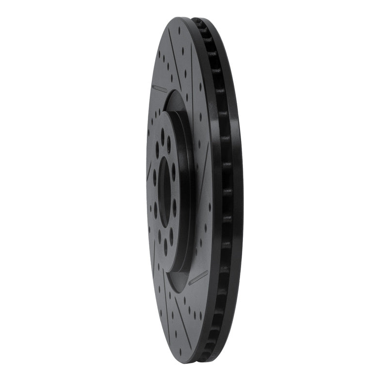 R1 Concepts R1 00-06 Audi TT Quattro Front Right Drilled & Slotted Black Brake Rotor