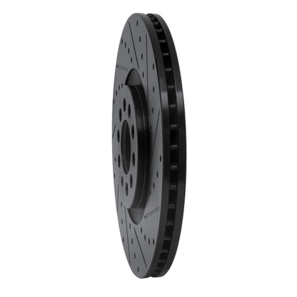 R1 Concepts R1 00-06 Audi TT Quattro Front Right Drilled & Slotted Black Brake Rotor