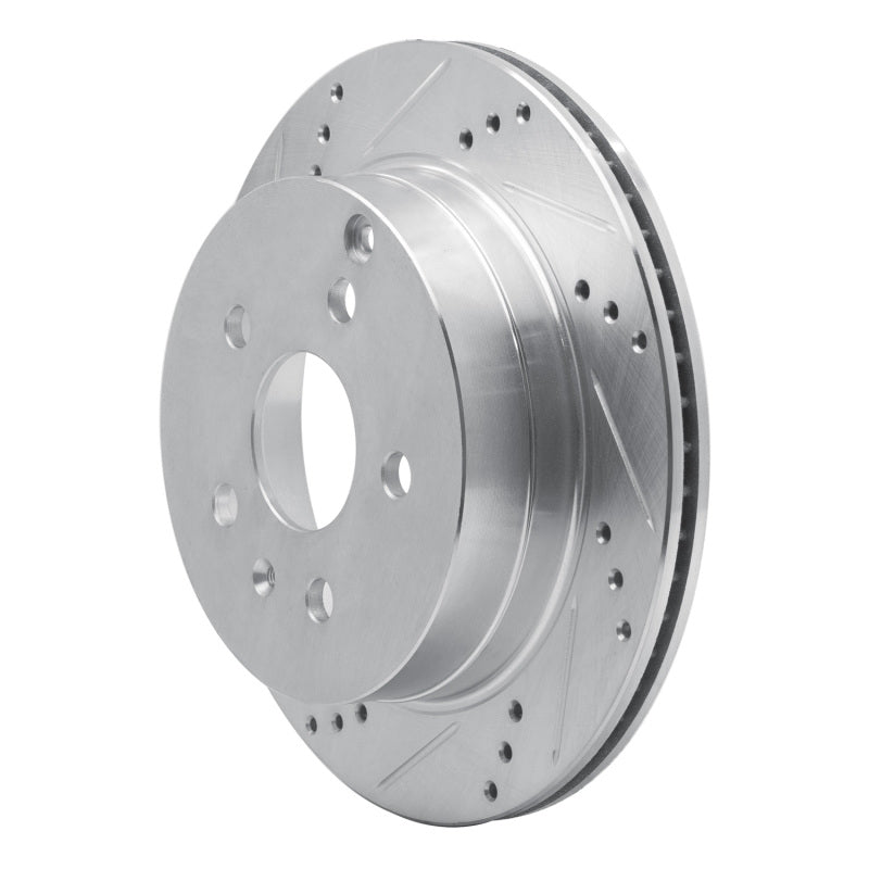 R1 Concepts R1 10-17 Chevrolet Equinox Rear Left Drilled & Slotted Silver Brake Rotor