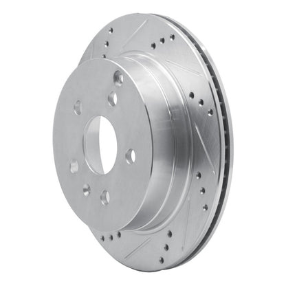 R1 Concepts R1 10-17 Chevrolet Equinox Rear Left Drilled & Slotted Silver Brake Rotor