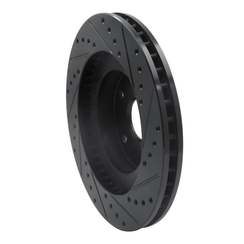 R1 Concepts R1 92-97 Subaru SVX Front Left Drilled & Slotted Black Brake Rotor
