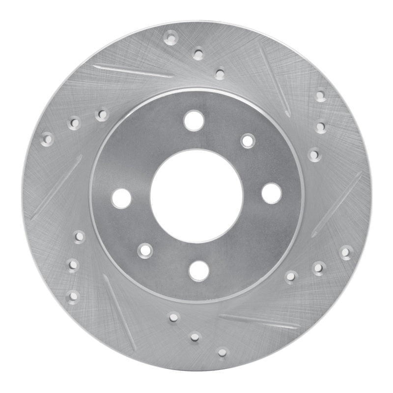 R1 Concepts R1 86-17 Nissan TSURU (Mexico) Front Right Drilled & Slotted Silver Brake Rotor
