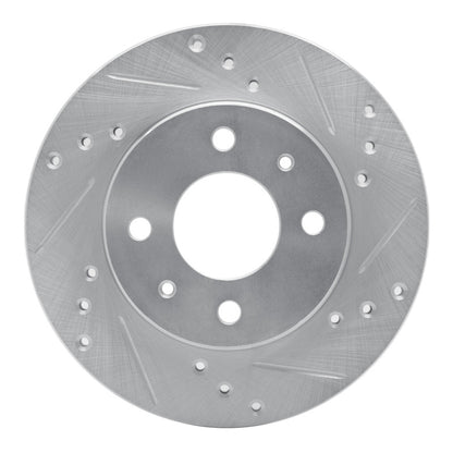 R1 Concepts R1 86-17 Nissan TSURU (Mexico) Front Right Drilled & Slotted Silver Brake Rotor
