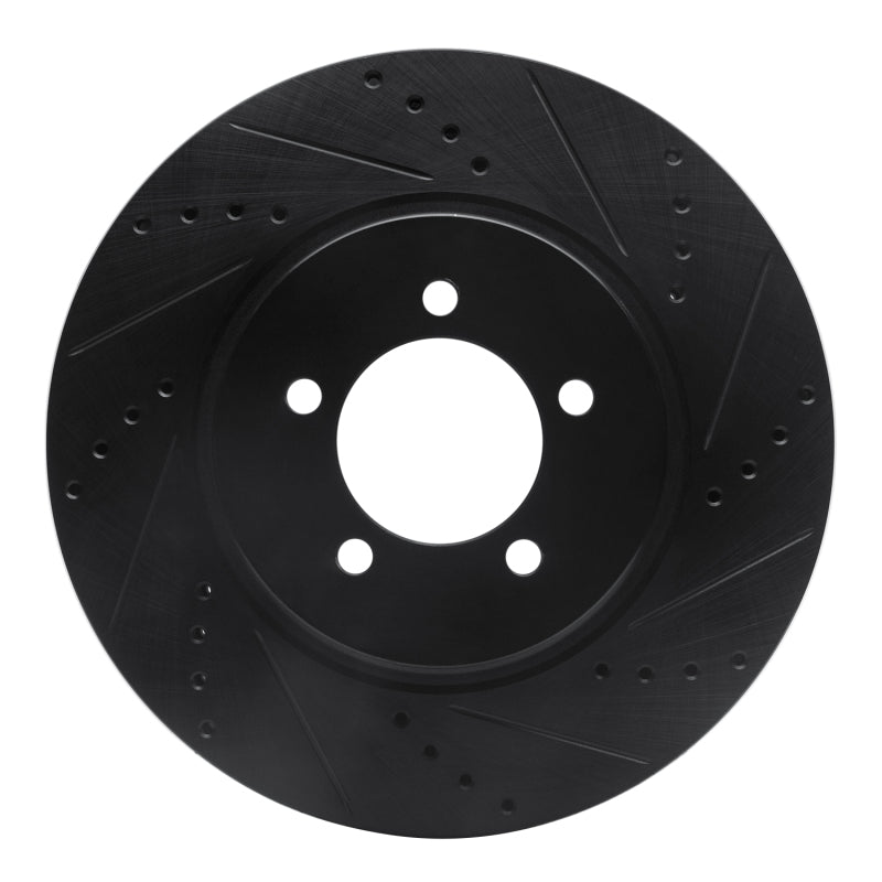 R1 Concepts R1 03-05 Lincoln AVIATOR Front Right Drilled & Slotted Black Brake Rotor